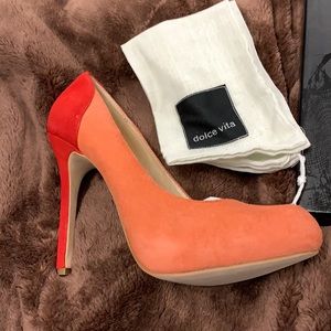 Dolce Vida “Braze” in Melon Suede.  Two tone high heeled shoe.  Brand New.  8.5